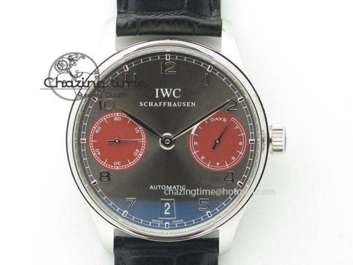 MIROTIME 0223 Portuguese Tourbillon IW504602 RG ZF Best Edition White Dial on Brown Leather Strap Stretchable 7178